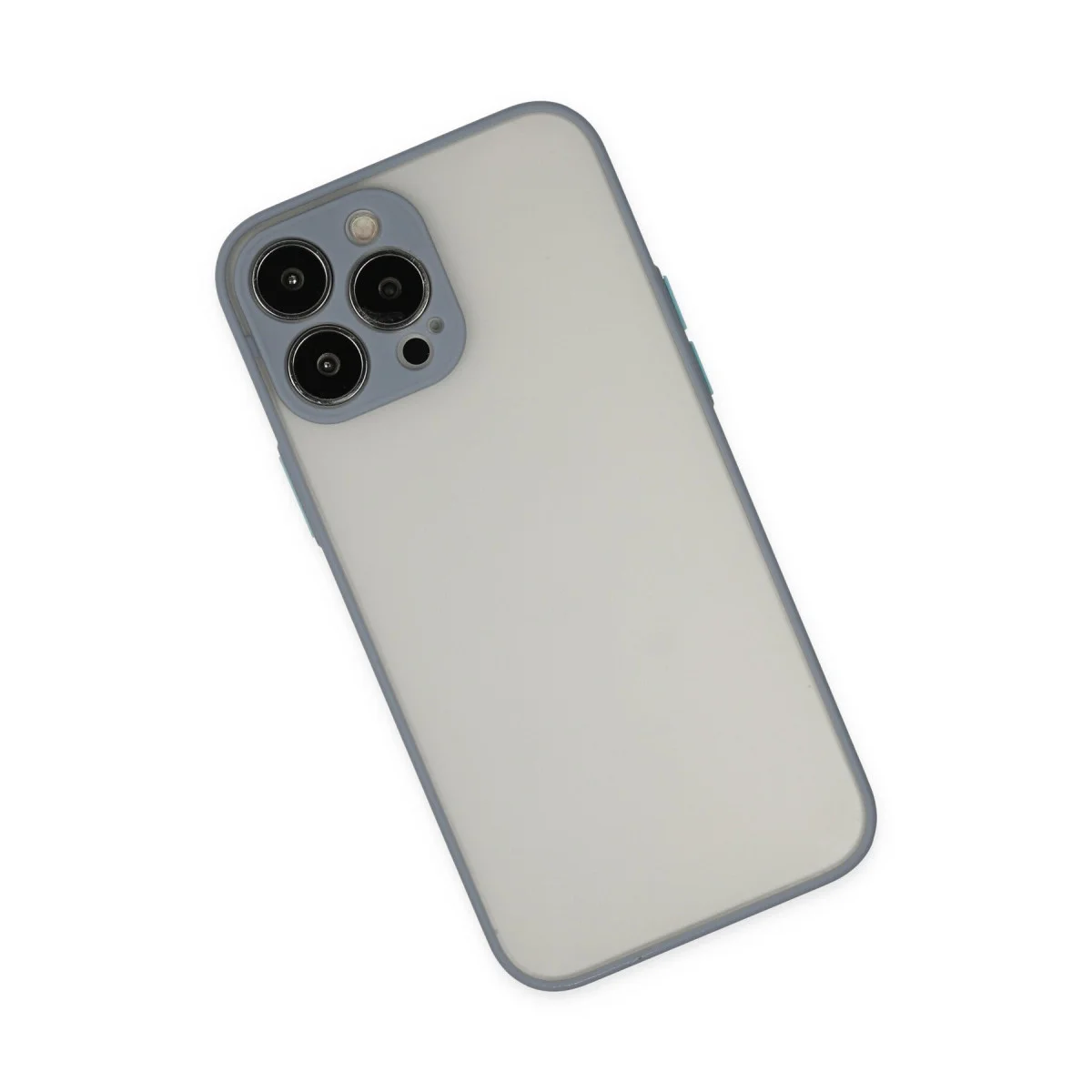 iPhone 13 Pro Montreal Silikon Kılıf Gri – Mat Arka & Kamera Korumalı