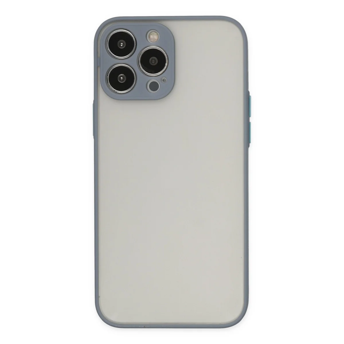 iPhone 13 Pro Montreal Silikon Kılıf Gri – Mat Arka & Kamera Korumalı