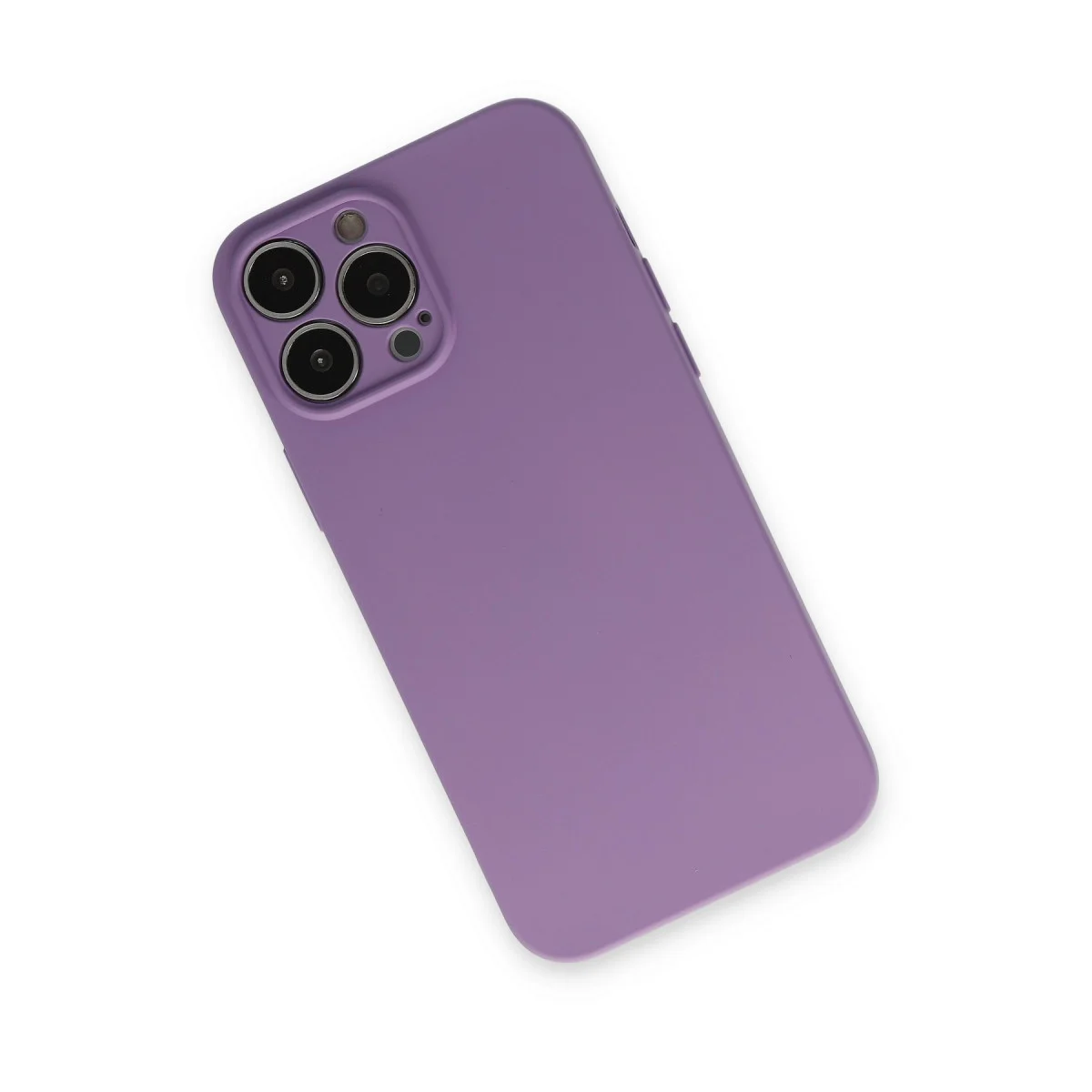 iPhone 13 Pro Nano İçi Kadife Silikon Kılıf - Koyu Lila
