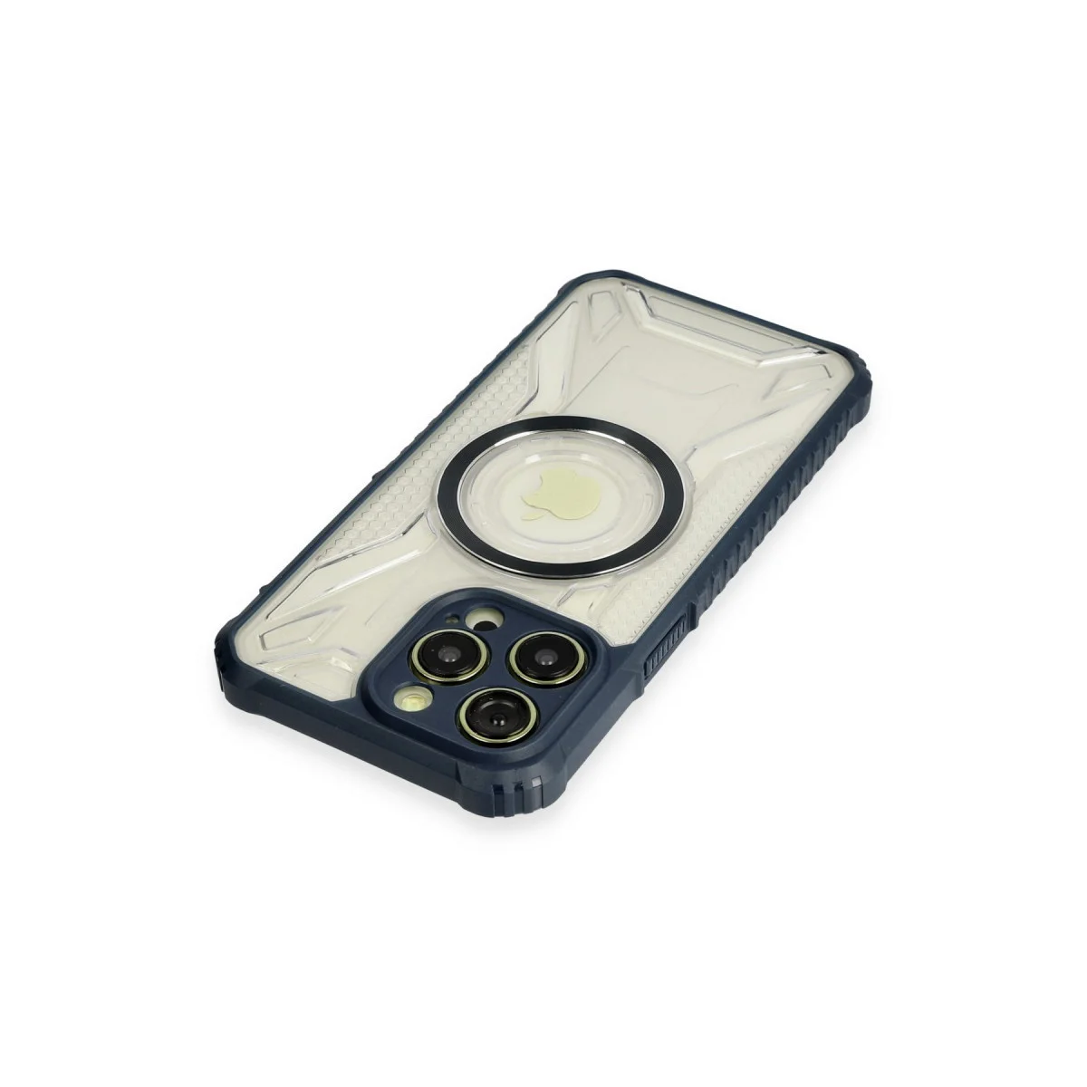 iPhone 13 Pro Prag Magneticsafe Kapak - Lacivert Kamera Koruma & Kablosuz Şarj Desteği