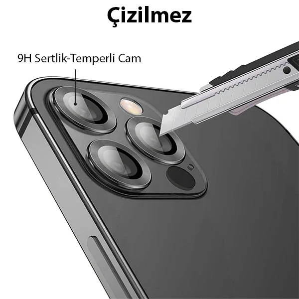 iPhone 13 Pro & Pro Max 3D Metal Çerçeveli Kamera Lens Koruyucu – Çizilmelere Son