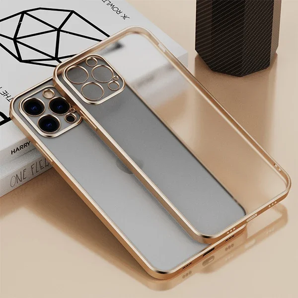 iPhone 13 Pro Renkli Kenar Şeffaf Kılıf - Sararmaz Kamera Korumalı Silikon