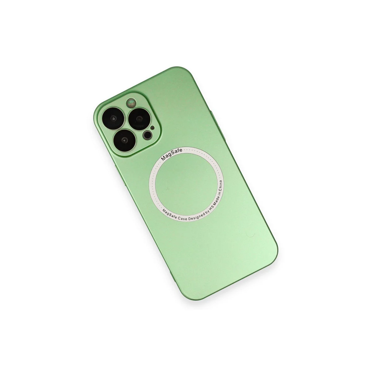 iPhone 13 Pro Silikon Kılıf Magsafe Lens - Yeşil Tam Koruma ve Kablosuz Şarj Desteği