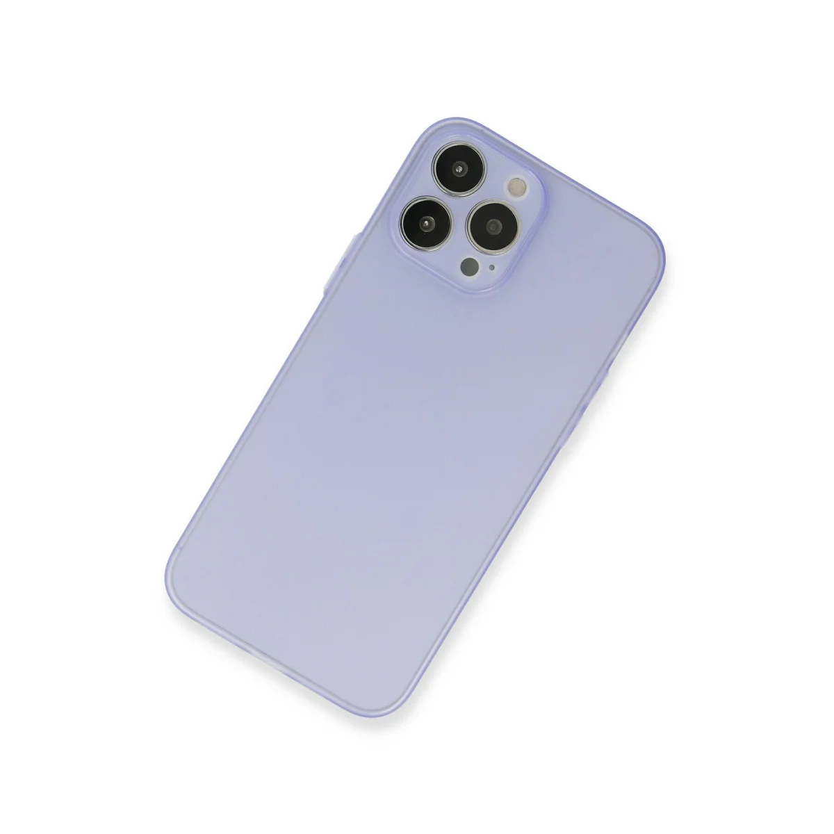 iPhone 13 Pro Silikon Kılıf - Mor Mat Koruma