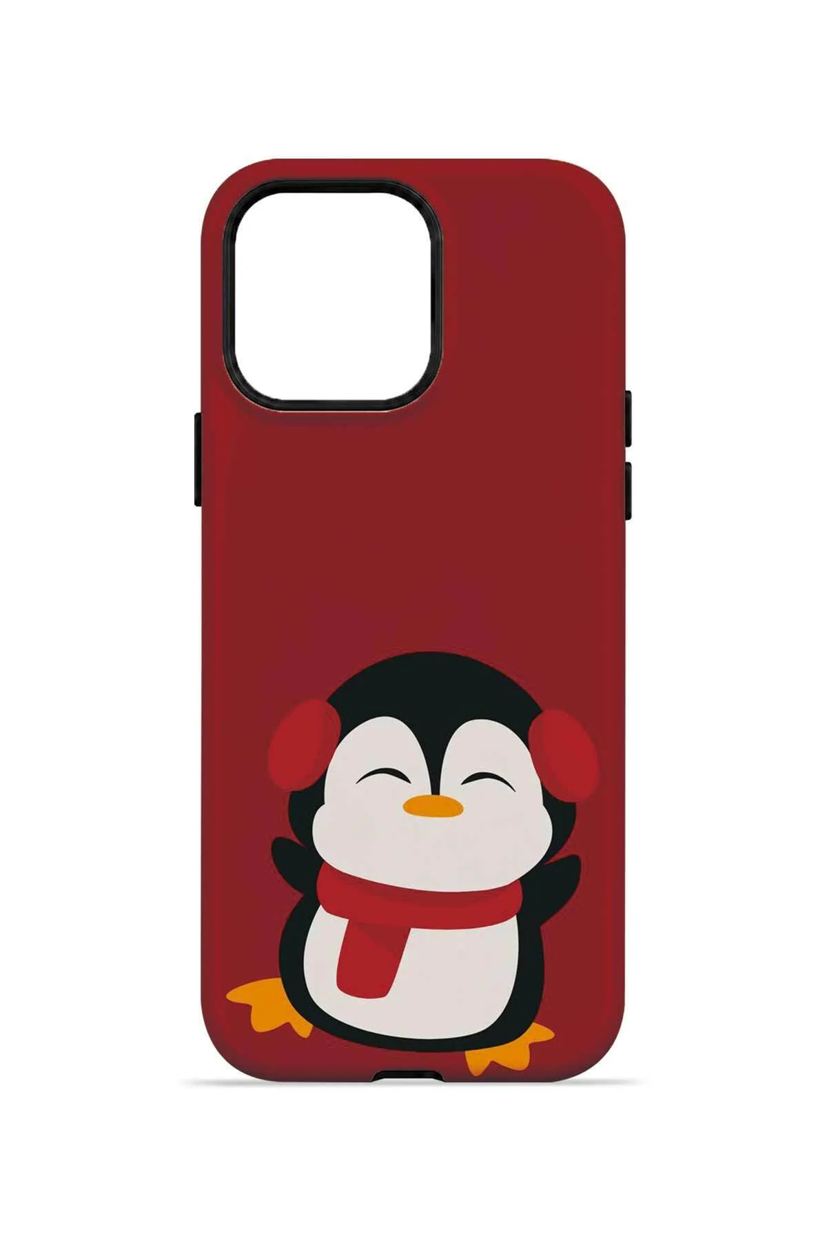 iPhone 13 Pro Vorian Çift Katmanlı Kırmızı Penguenli Kılıf - Görsel 4