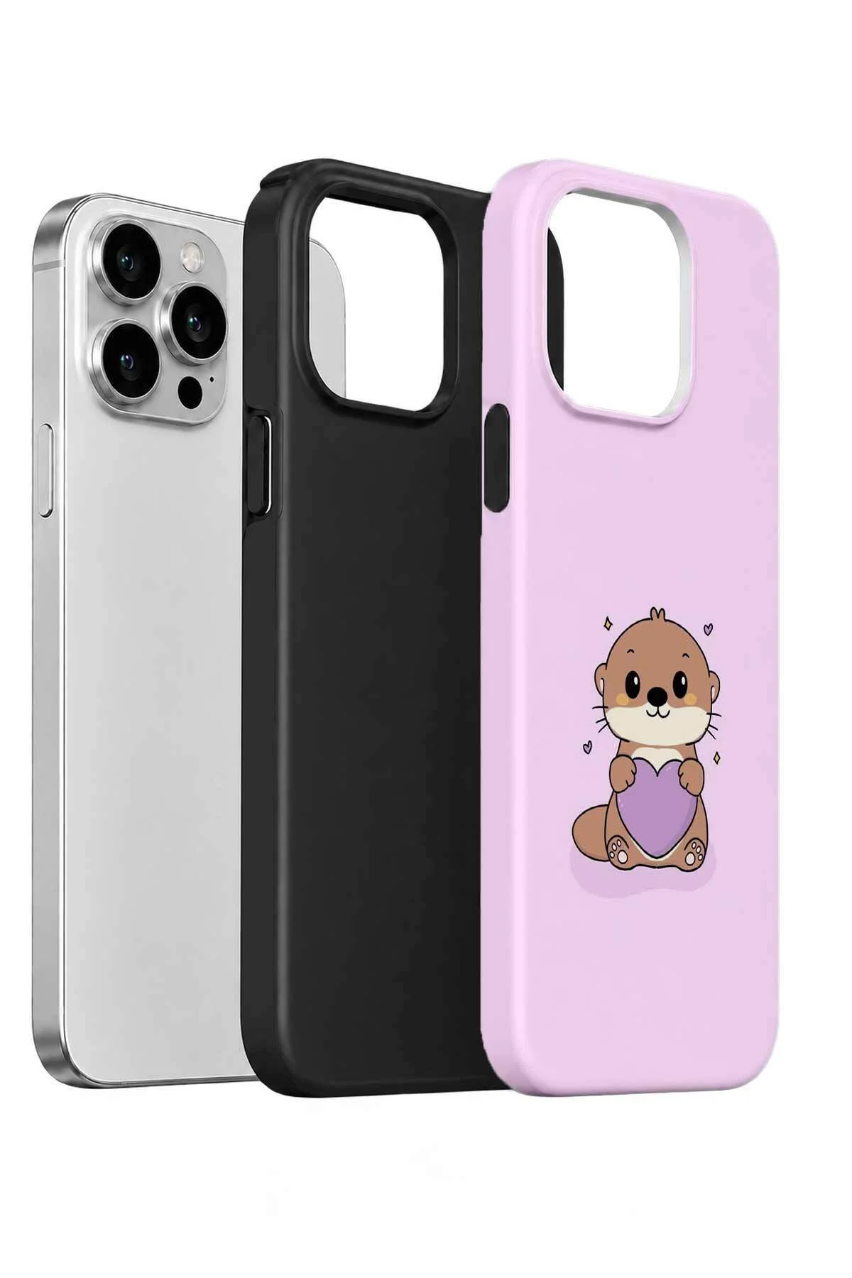 iPhone 13 Pro Vorian Çift Katmanlı Pembe Hamsterli Kılıf - Görsel 2
