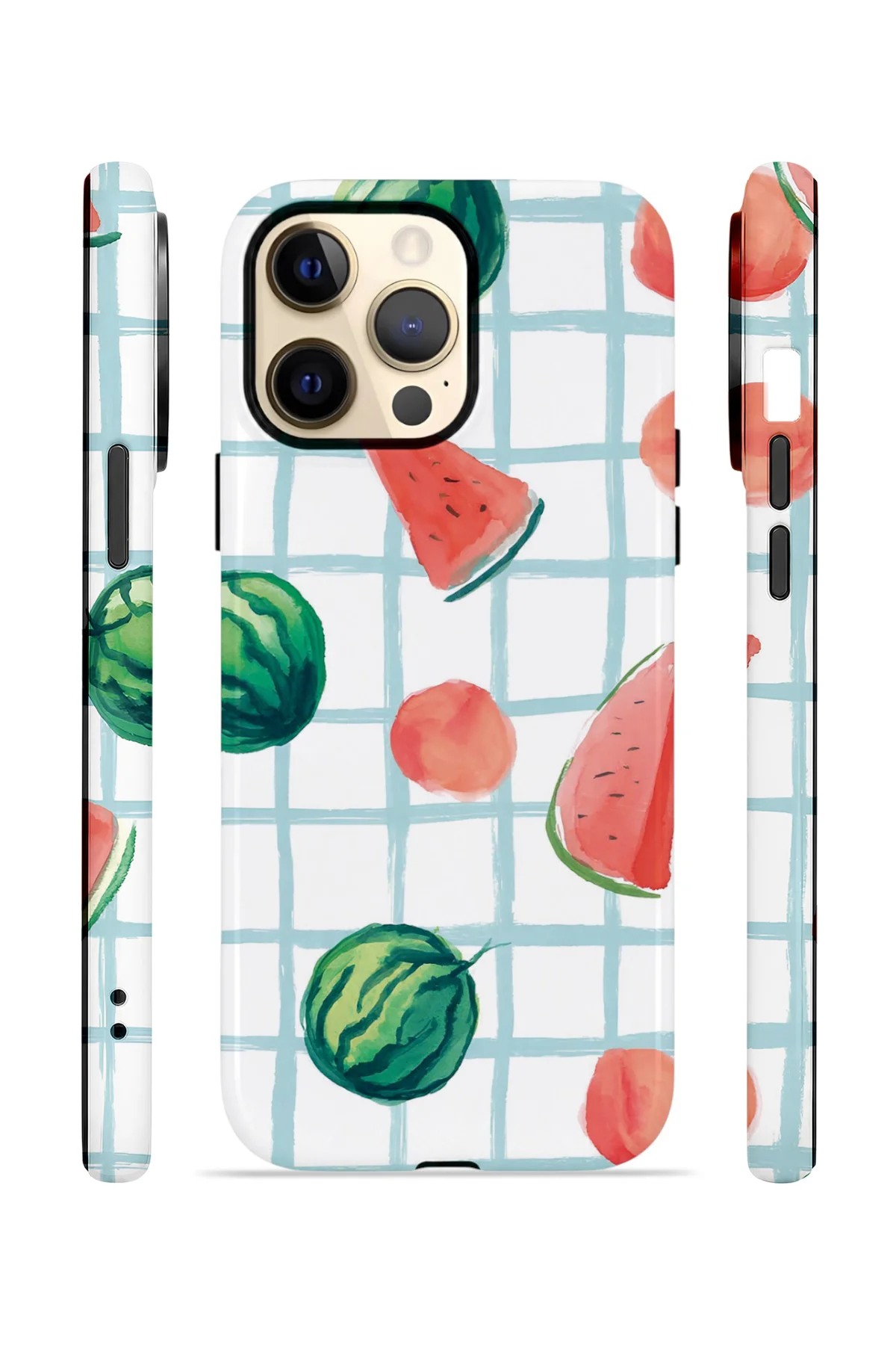 iPhone 13 Pro Vorian Çift Katmanlı MagSafe Kılıf Watermelon Grid