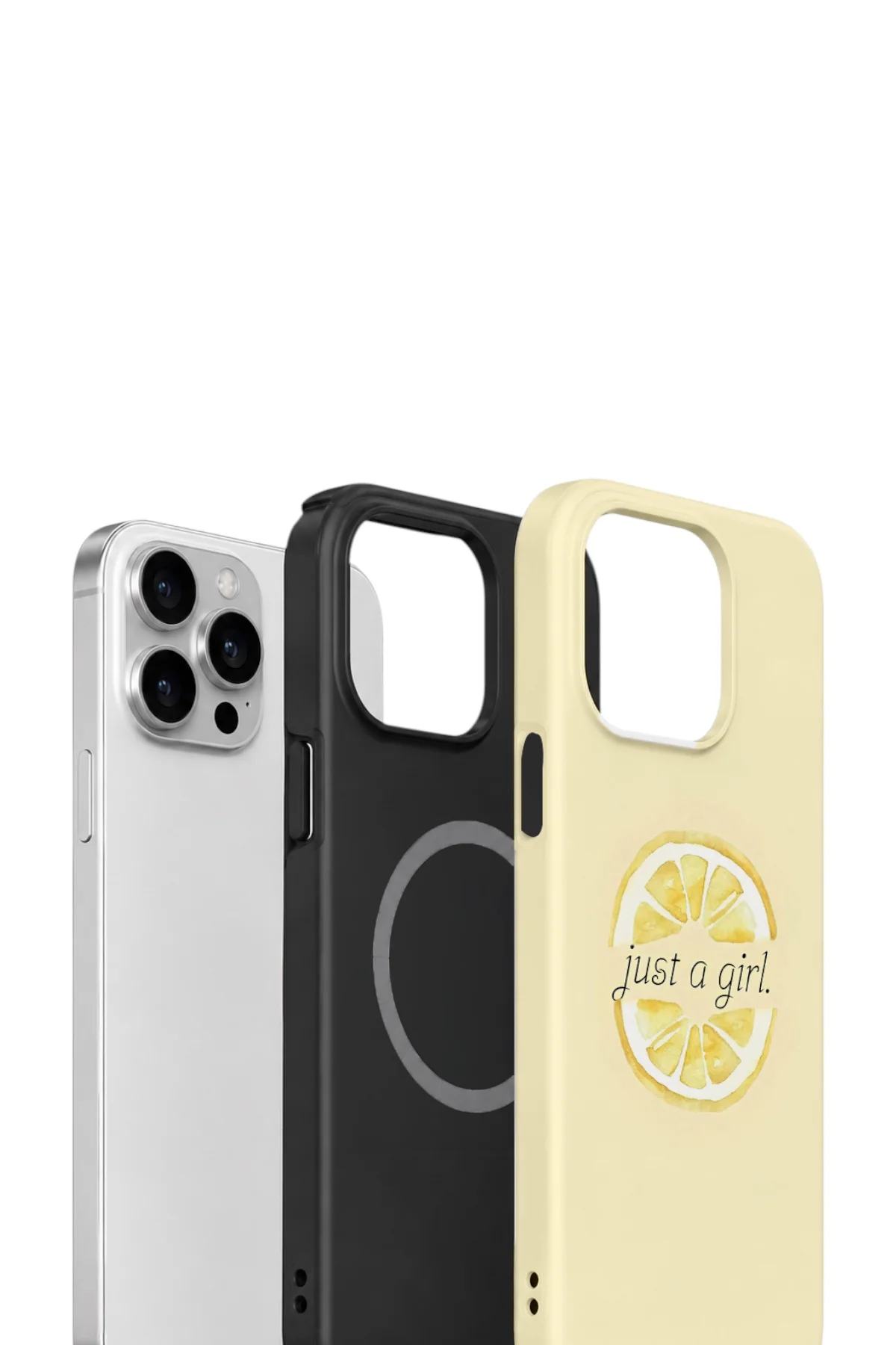 iPhone 13 Pro Vorian Çift Katmanlı MagSafe Kılıf Just A Girl Lemon