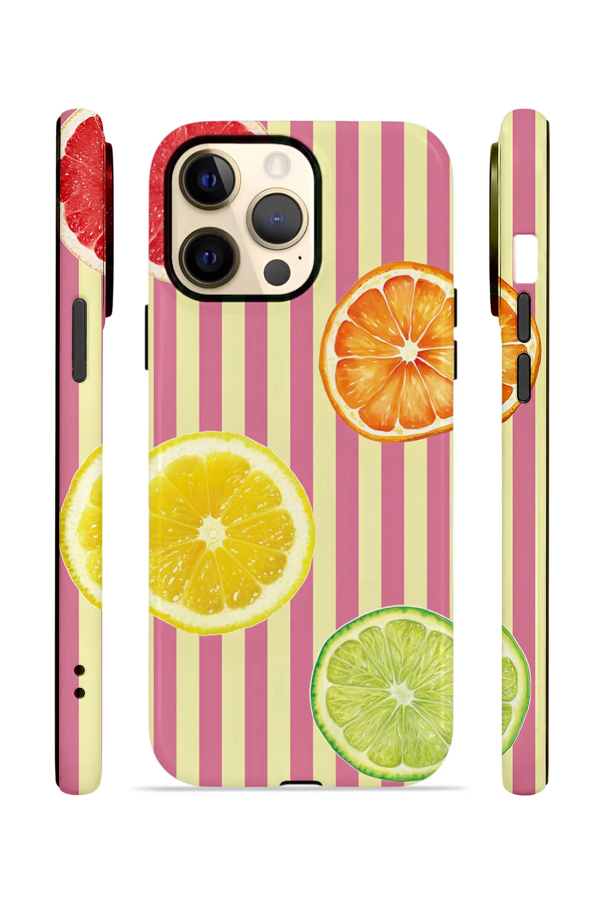 iPhone 13 Pro Vorian Çift Katmanlı MagSafe Kılıf Citrus Fiesta Stripe