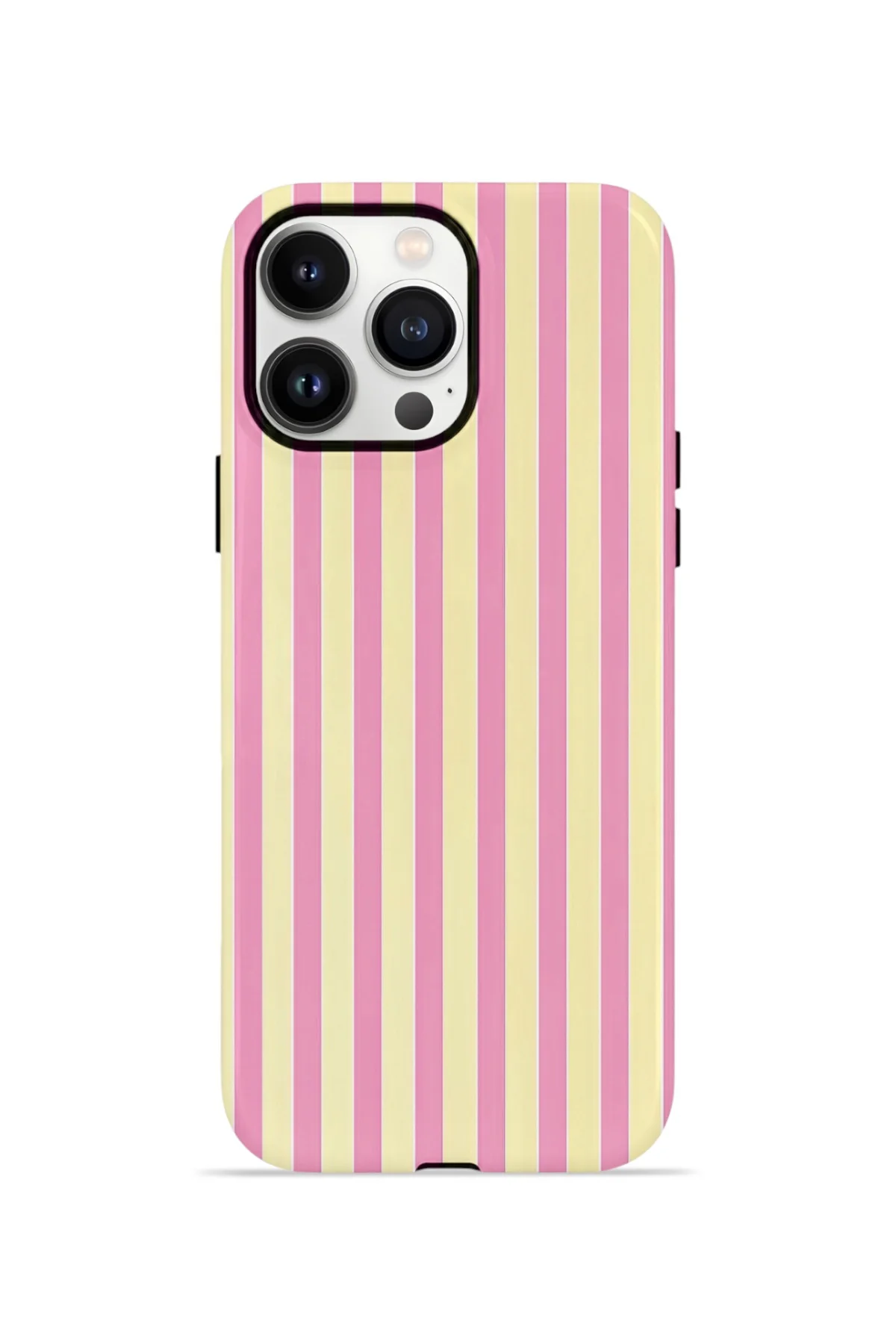 iPhone 13 Pro Vorian Çift Katmanlı MagSafe Kılıf Pink Lemon Pinstripe