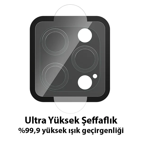 iPhone 13 Pro/Pro Max Kamera Lens Camı - Çizilmeye Dayanıklı 0,15 mm Temper Cam Koruyucu