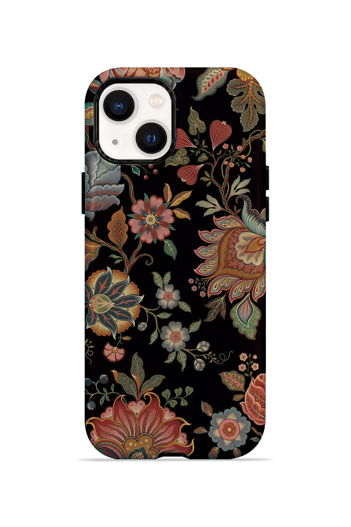 iPhone 13 Vorian Çift Katmanlı Koyu Barok Çiçek Kılıf iPhone 13 Vorian Çift Katmanlı Koyu Barok Çiçek Kılıf