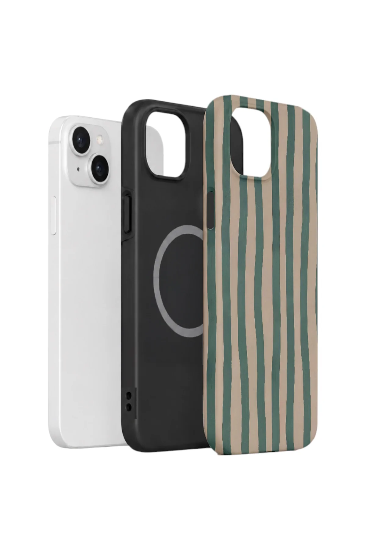 iPhone 13 Vorian Çift Katmanlı MagSafe Kılıf Sage Riviera Stripe