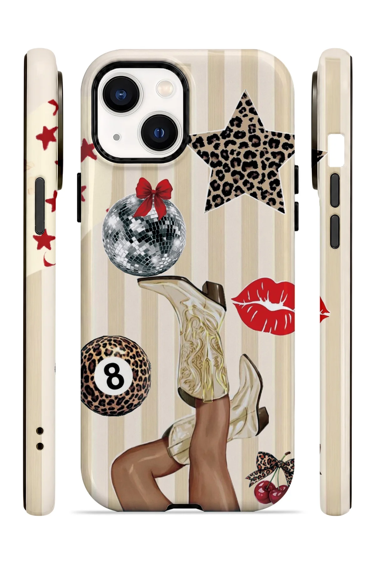 iPhone 13 Vorian Çift Katmanlı Retro Leopar Kolaj Kılıf iPhone 13 Vorian Çift Katmanlı Retro Leopar Kolaj Kılıf - Görsel 3