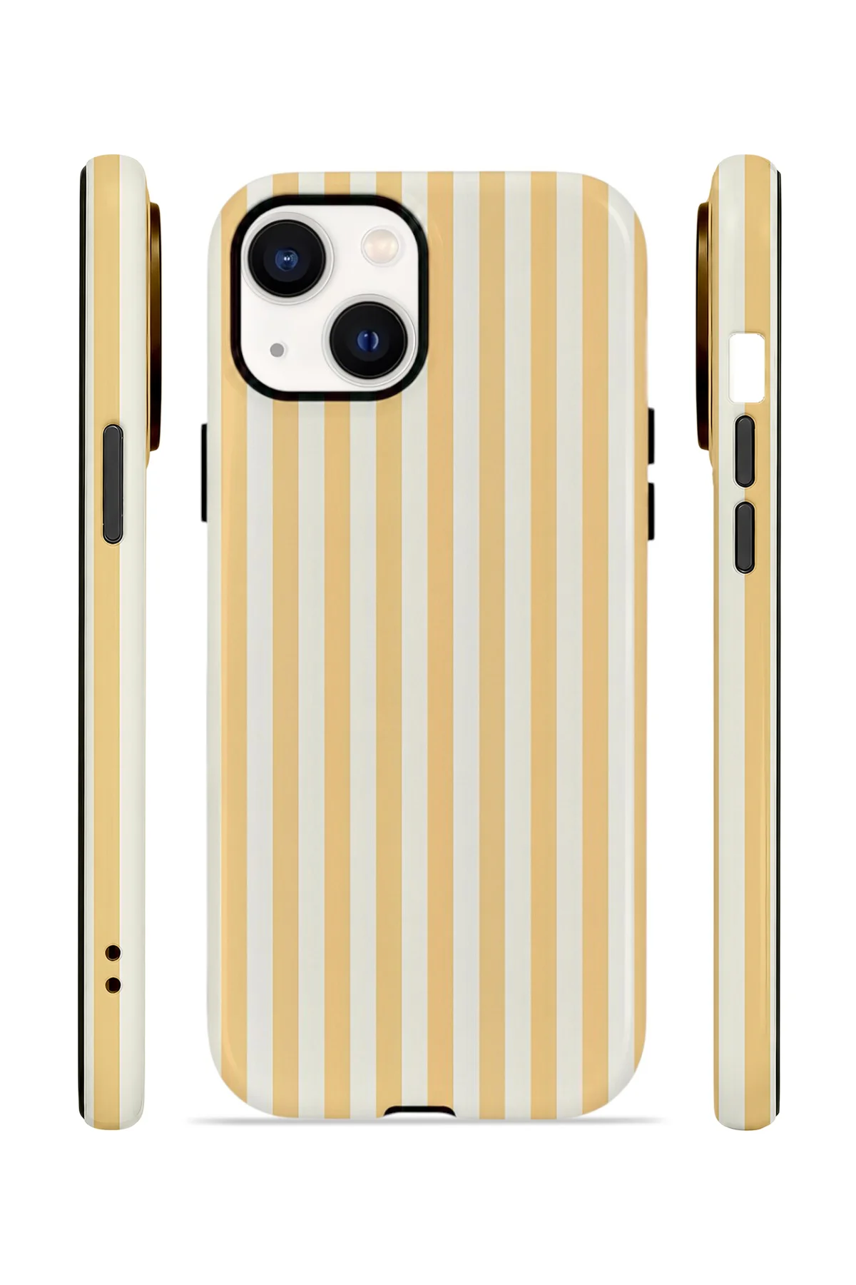 iPhone 13 Vorian Çift Katmanlı MagSafe Kılıf Vanilla Pinstripe