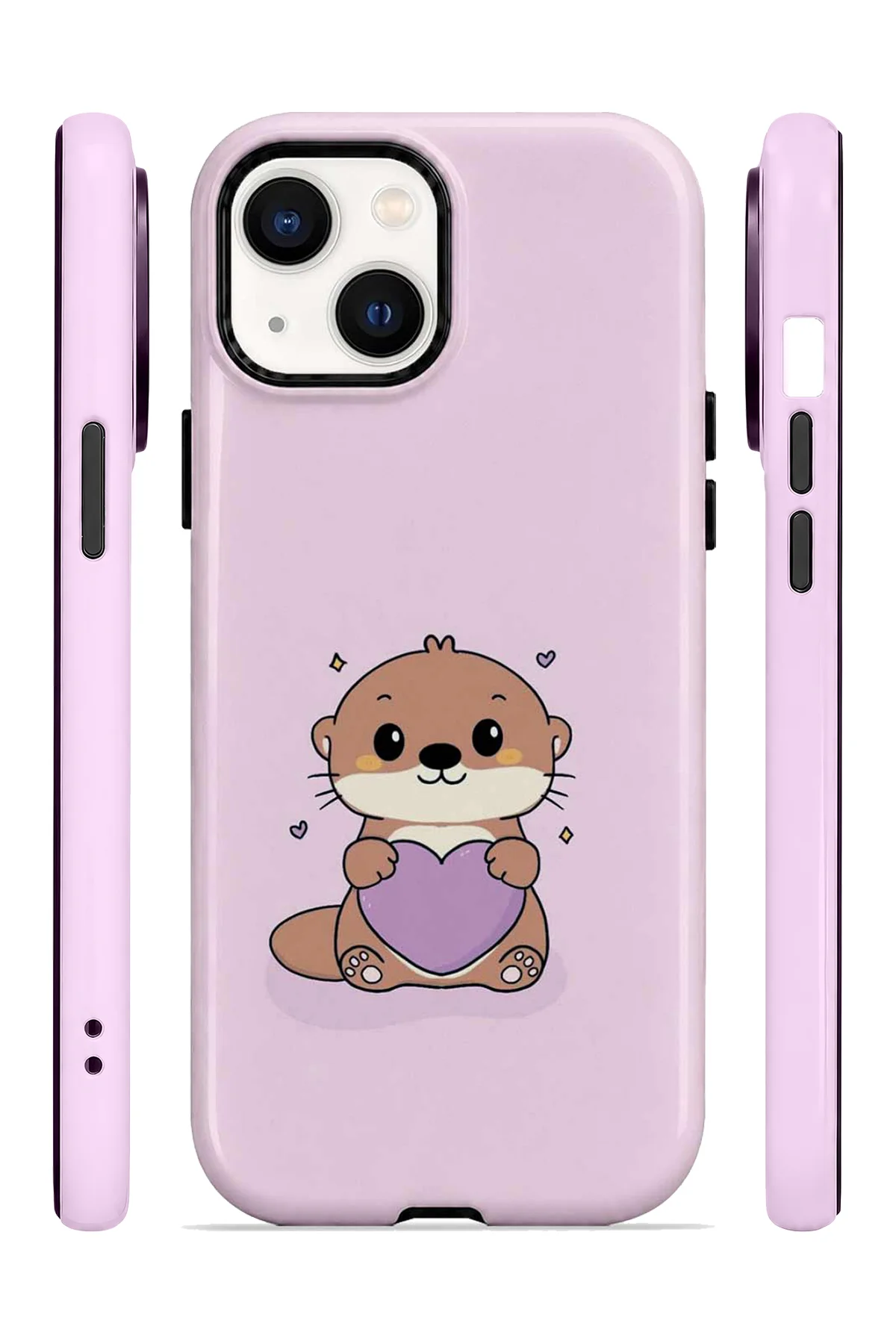 iPhone 13 Vorian Çift Katmanlı Pembe Hamsterli Kılıf - Görsel 3