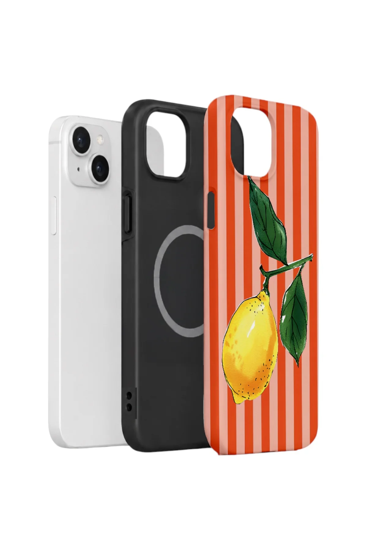 iPhone 13 Vorian Çift Katmanlı MagSafe Kılıf Sicilian Lemon Red Stripe