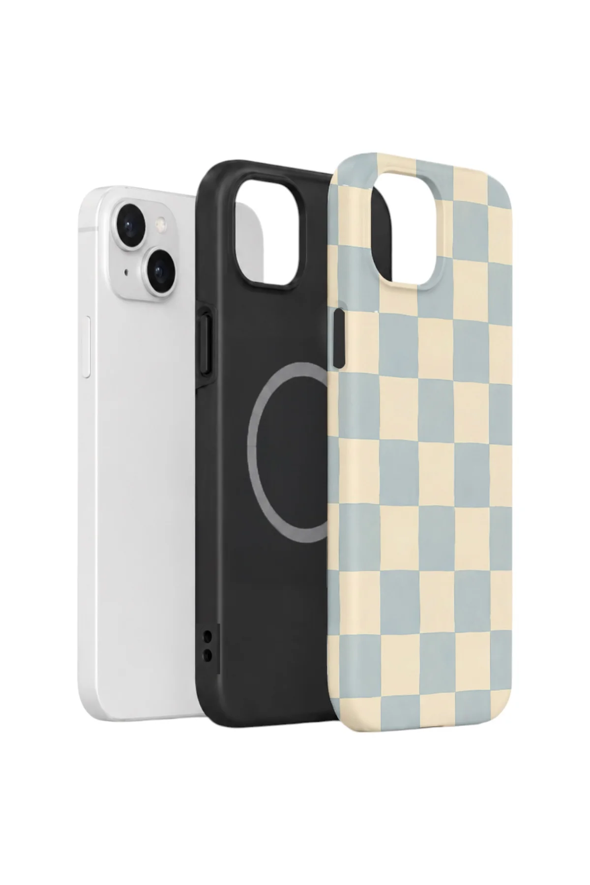 iPhone 13 Vorian Yough Magsafe Kılıf Powder Blue Checker