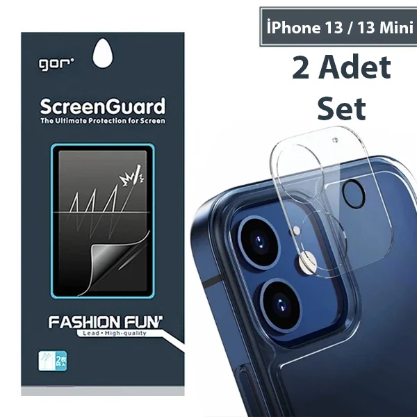 iPhone 13/Mini Kamera Lens Camı Koruyucu 2’li Set - Full Temperli Cam