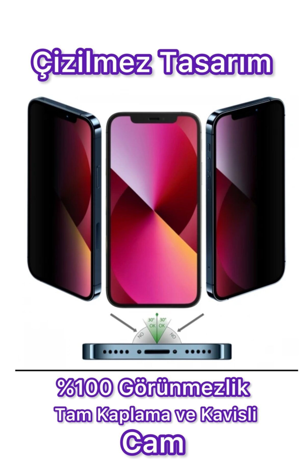 Iphone 13pro (6,1inç) Hayalet Kırılmaz Cam 9d Koruyucu 9h Tempere