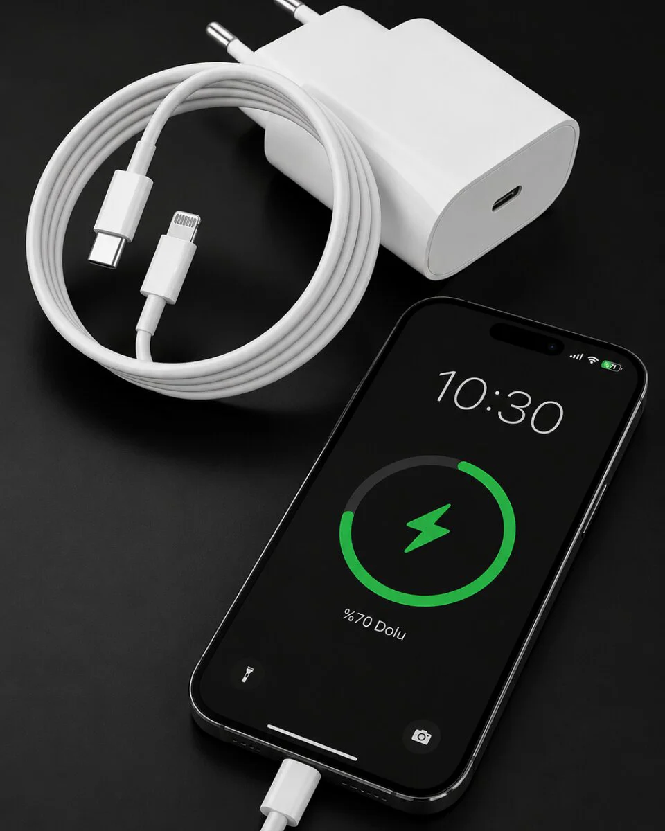 iPhone 14 13 12 11 8 Plus 7 Uyumlu 20W PD Hızlı Şarj Seti