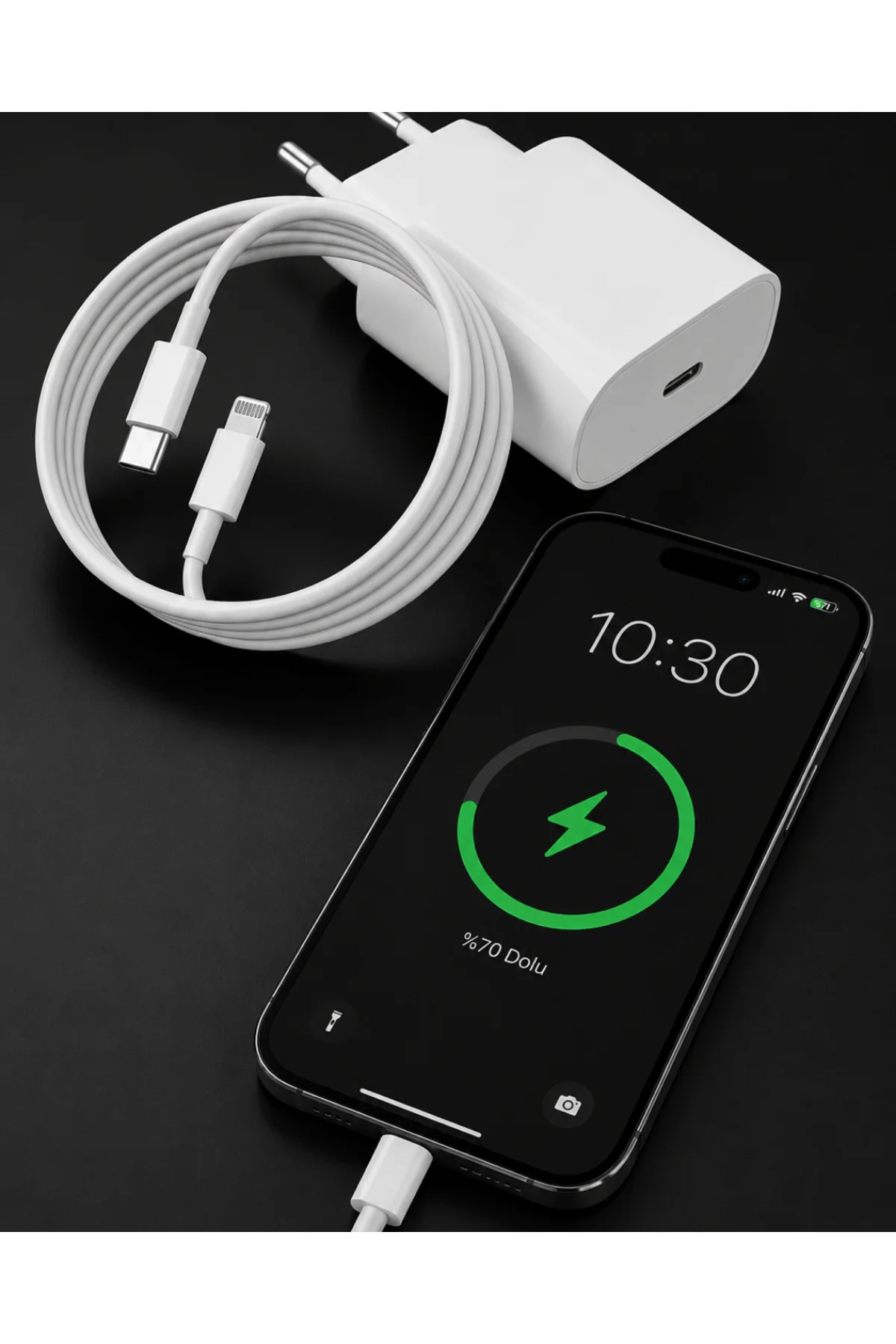 iPhone 14 13 12 11 8 Plus 7 Uyumlu 20W PD Hızlı Şarj Seti