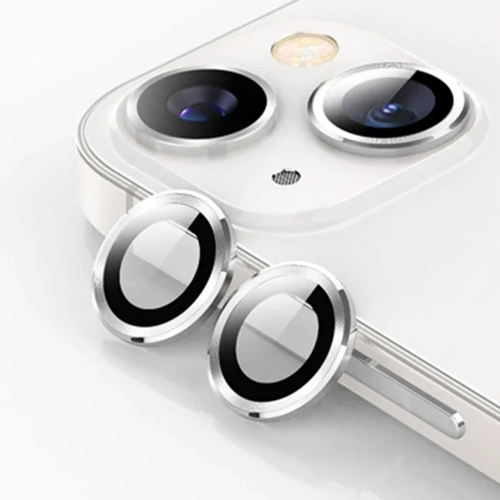 iPhone 14 & 14 Plus 3D Metal Çerçeveli Kamera Lens Koruyucu – Çizilmez Temperli Cam