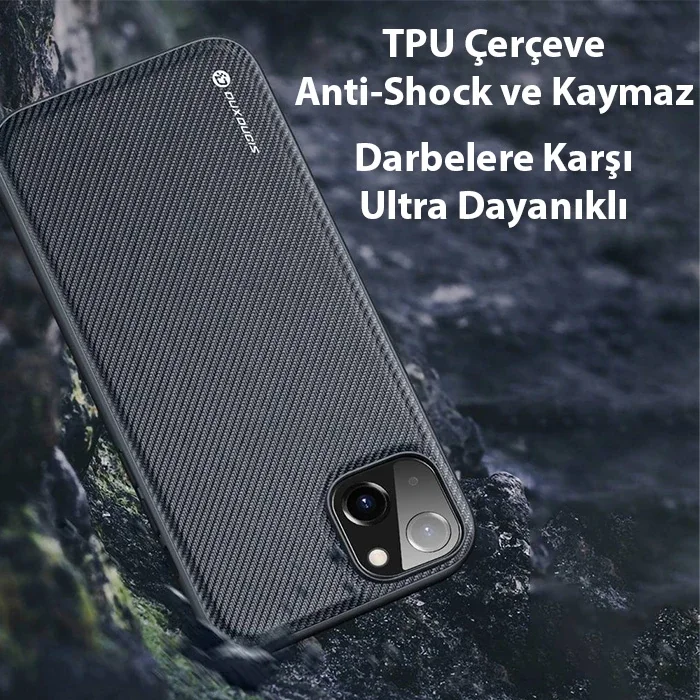 iPhone 14 6.1 inç Premium Dokuma Silikon Kılıf - 5 Katmanlı Darbe ve Çizik Koruması