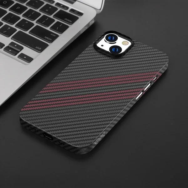 iPhone 14 6.1 Kılıf – Kevlar Desen Darbe Emici Şık Koruma