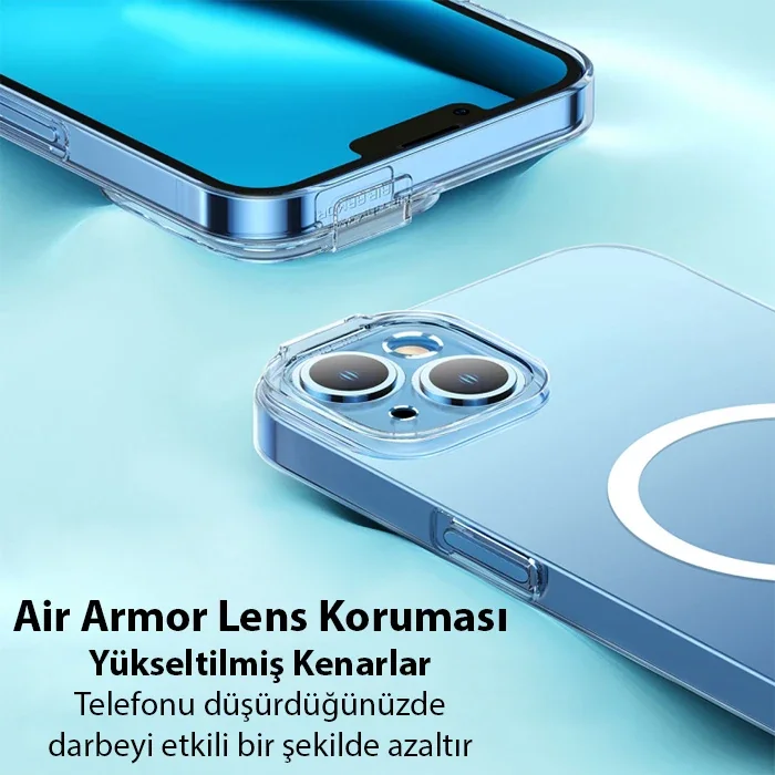 iPhone 14 6.1 MagSafe Silikon Kılıf & Kırılmaz Cam Set – Mıknatıslı Şarj Uyumlu