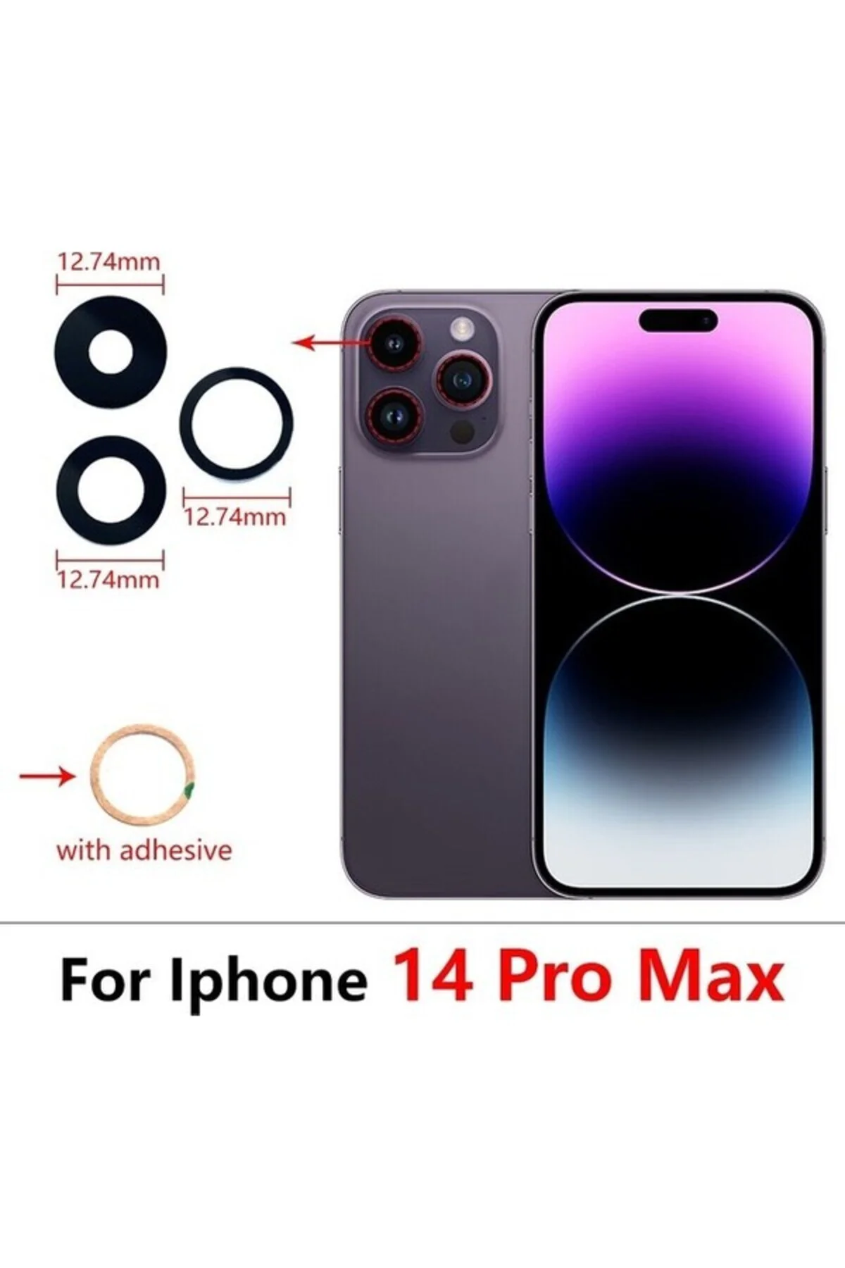 Iphone 14   Arka Kamera Camı Lens Yapışkanlı