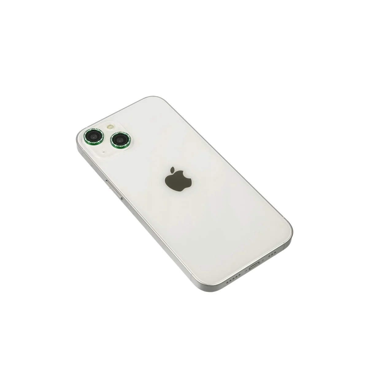 iPhone 14 Diamond Kamera Lens Kalkanı Yeşil - Estetik ve Şık