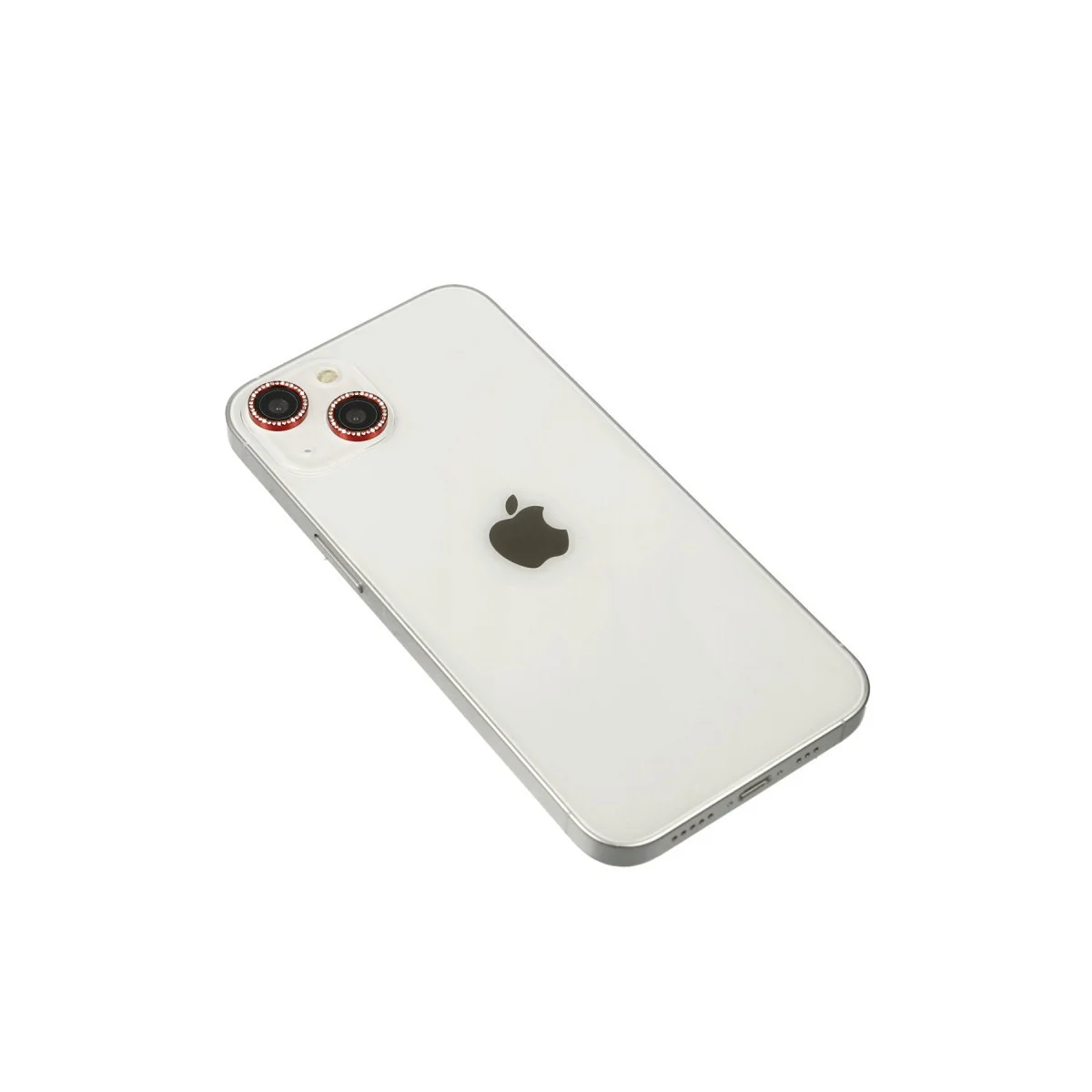 iPhone 14 Elmas Kamera Lens Kırmızı - Şık ve Dayanıklı Koruma Kiti