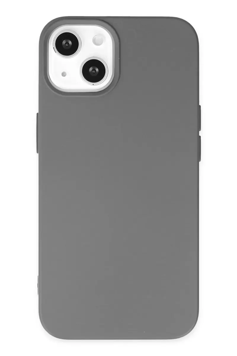 iPhone 14 ile Uyumlu Nano İçi Kadife Silikon Kılıf - Gri