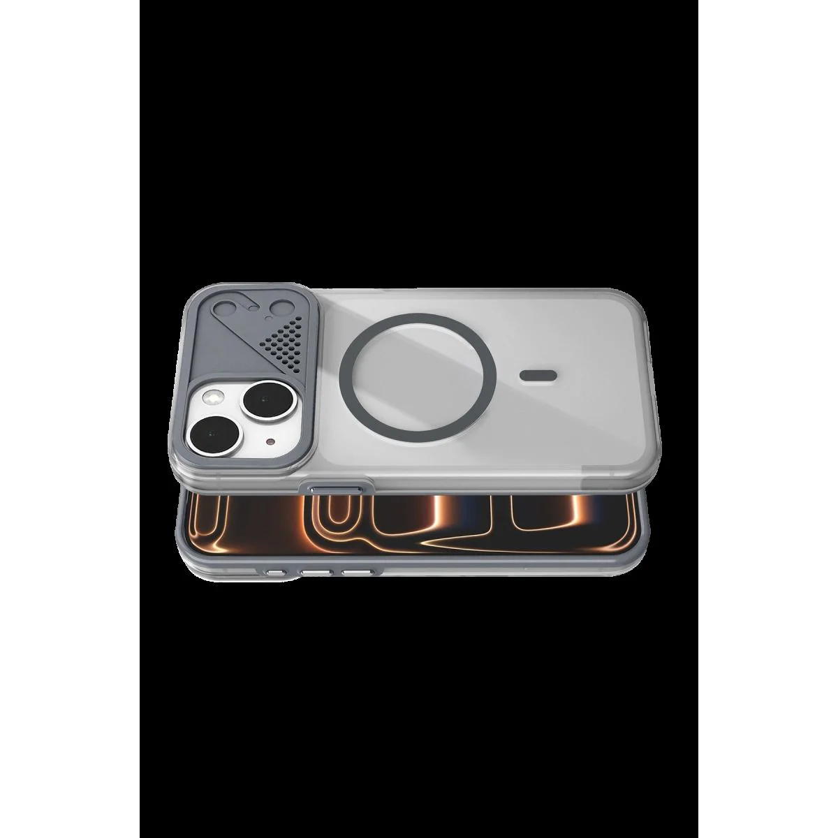 iPhone 14 ile Uyumlu Zinko MagSafe Kılıf - Şeffaf Titan Gri iPhone 14 ile Uyumlu Zinko MagSafe Kılıf - Şeffaf Titan Gri