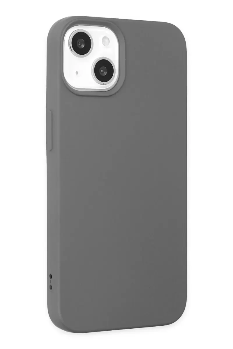 iPhone 14 ile Uyumlu Nano İçi Kadife Silikon Kılıf - Gri