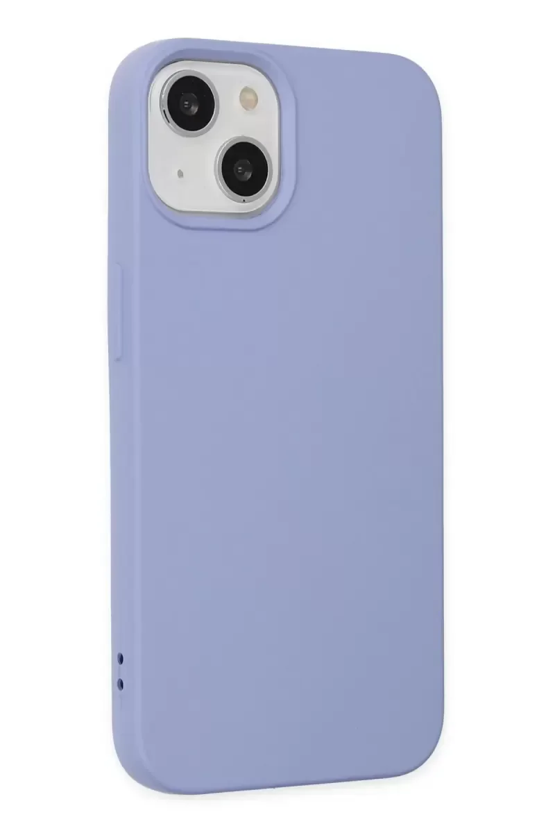 iPhone 14 ile Uyumlu Nano İç Li Kadife Silikon Kılıf - Lila