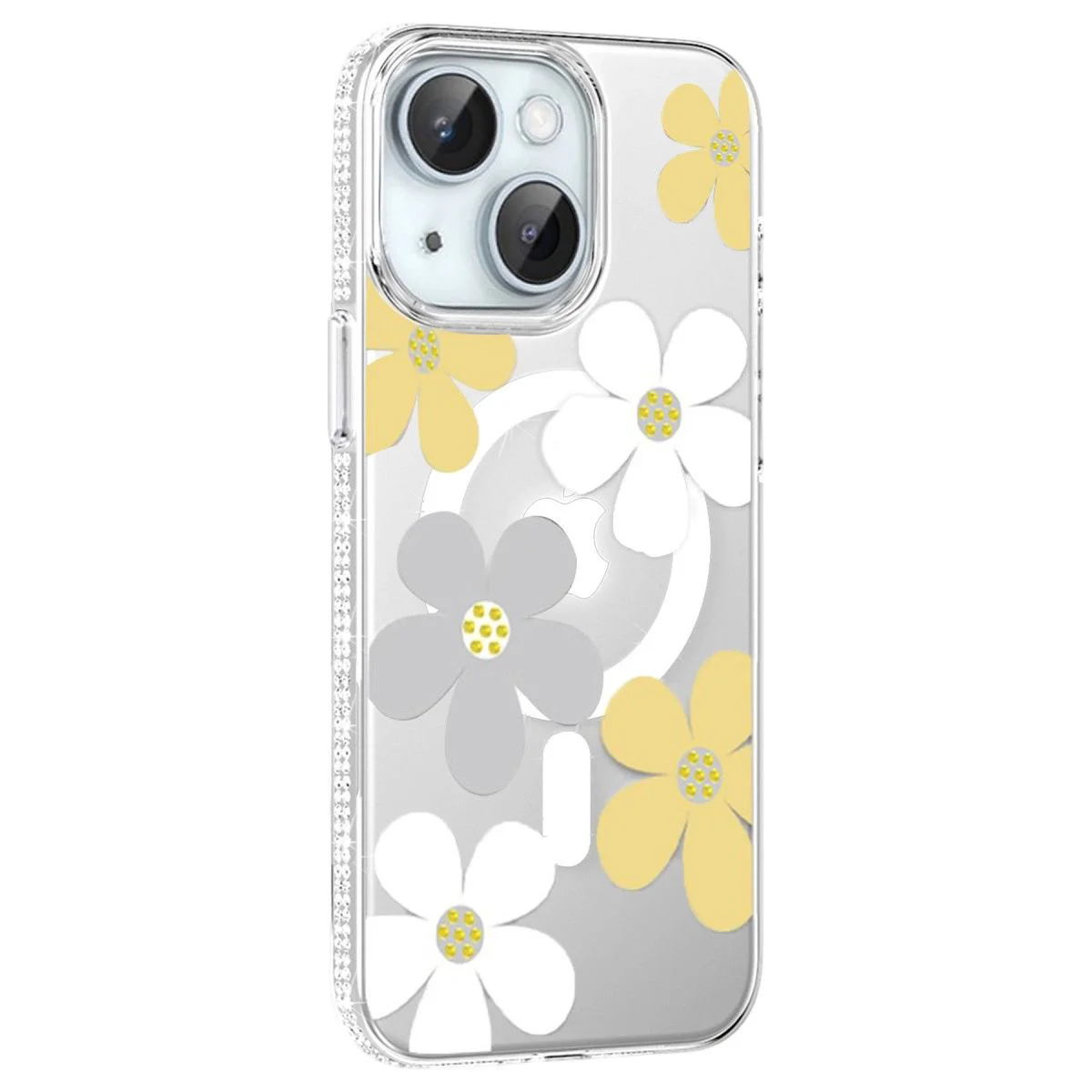 iPhone 14 ile Uyumlu Floral MagSafe Kılıf - Sarı Çiçek Desenli Şeffaf Darbe Korumalı Fiyatı, Yorumları ve Özellikleri