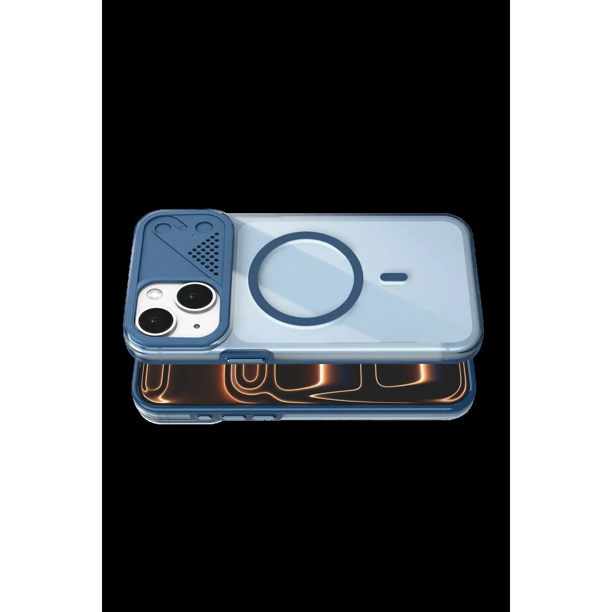 iPhone 14 ile Uyumlu Zinko MagSafe Kılıf - Şeffaf Lacivert iPhone 14 ile Uyumlu Zinko MagSafe Kılıf - Şeffaf Lacivert
