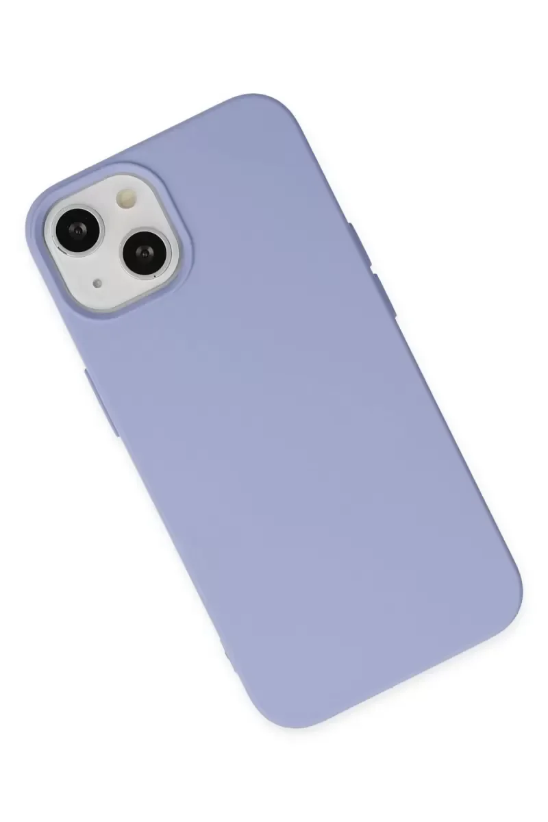 iPhone 14 ile Uyumlu Nano İç Li Kadife Silikon Kılıf - Lila