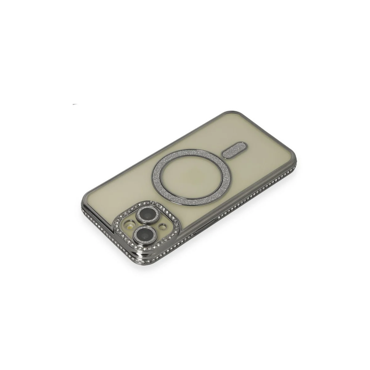 iPhone 14 Joke Simli Magneticsafe Kılıf - Gri (MagSafe Uyumlu, Şık ve 360° Koruma)
