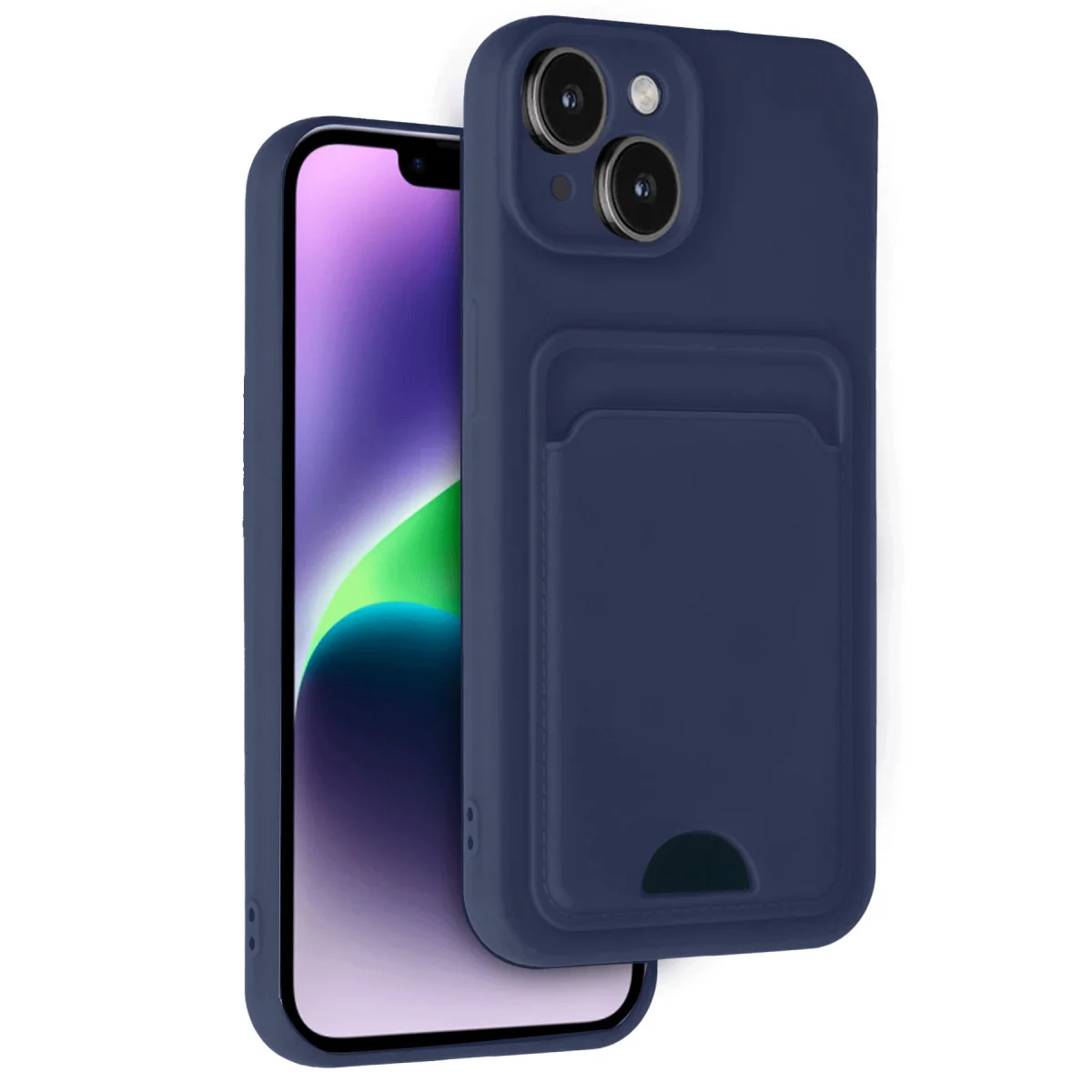iPhone 14 Kelvin Kartvizitli Silikon Kılıf - Lacivert & Premium Koruma
