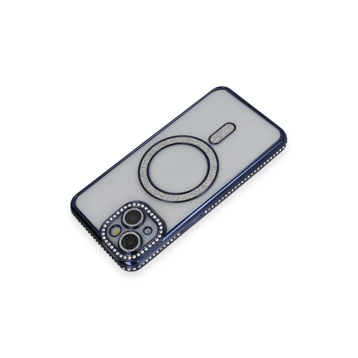 iPhone 14 Kılıf Joke Simli MagSafe - Kamera Korumalı, Şık ve Kablosuz Şarj Uyumlu Lacivert