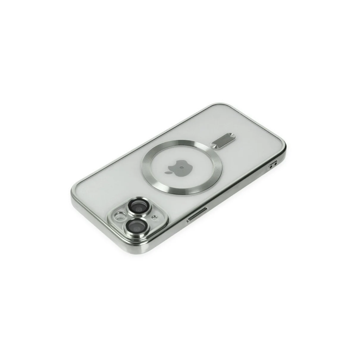 iPhone 14 Kılıf Kross MagSafe Gümüş Şeffaf Kapak - Ultra Şeffaf ve Güçlü Manyetik Bağlantı