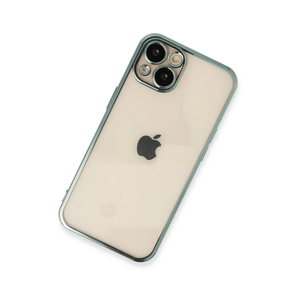 iPhone 14 Kılıf Razer Lensli Silikon - Yeşil ve 4 Köşe Hava Yastığı