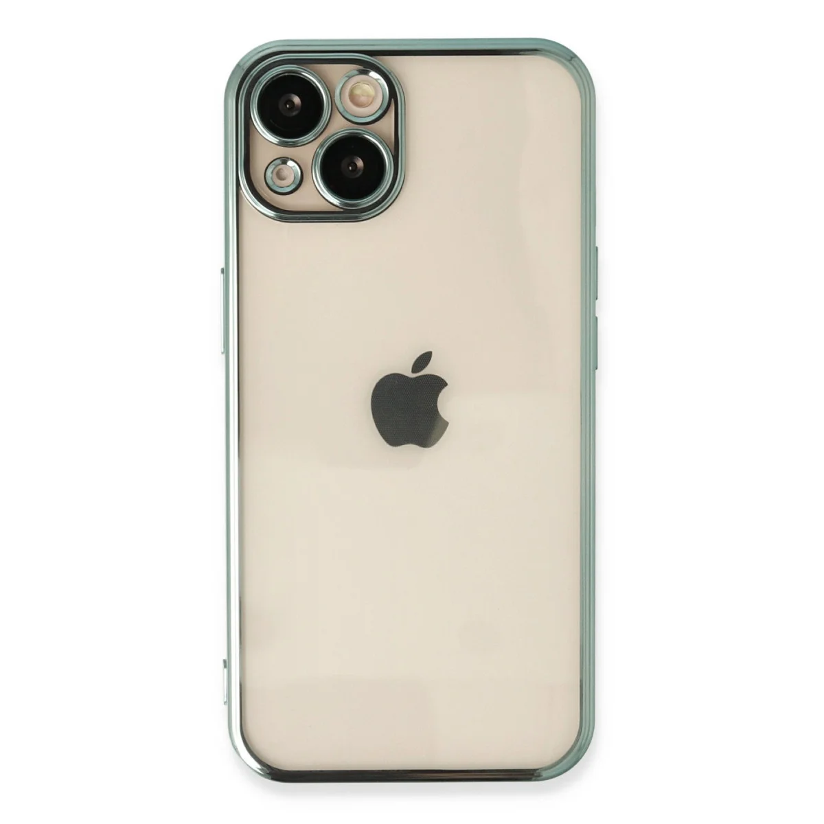 iPhone 14 Kılıf Razer Lensli Silikon - Yeşil ve 4 Köşe Hava Yastığı
