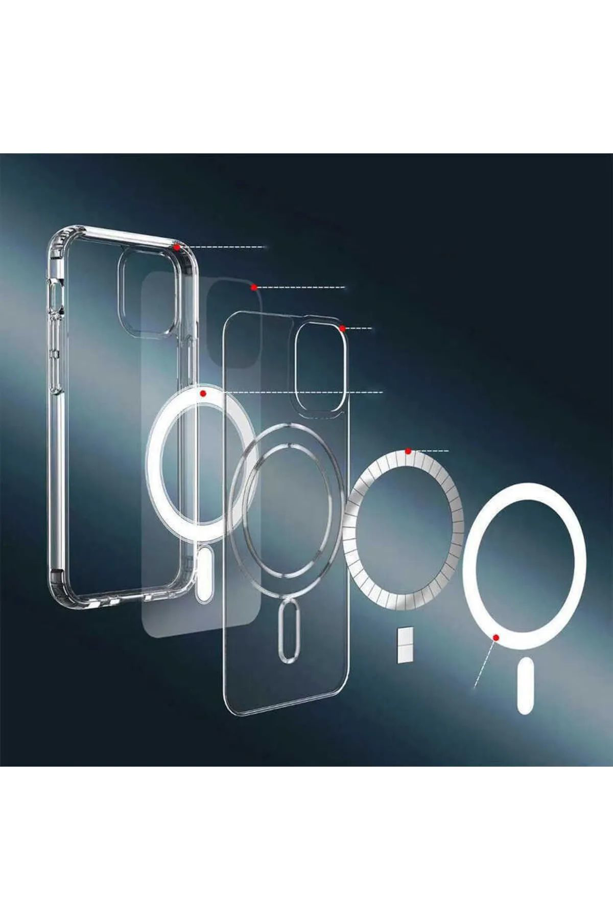 Just Cheap Store İphone 14 Kilif Kamera Lens Korumali Magsafe Destekli Şeffaf Darb