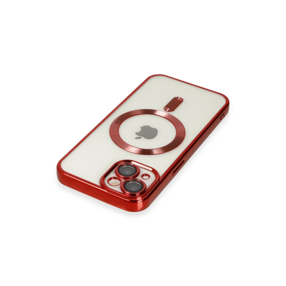 iPhone 14 Kross Magneticsafe Kırmızı Şeffaf Kılıf - MagSafe Uyumlu 360° Korumalı ve Hafif