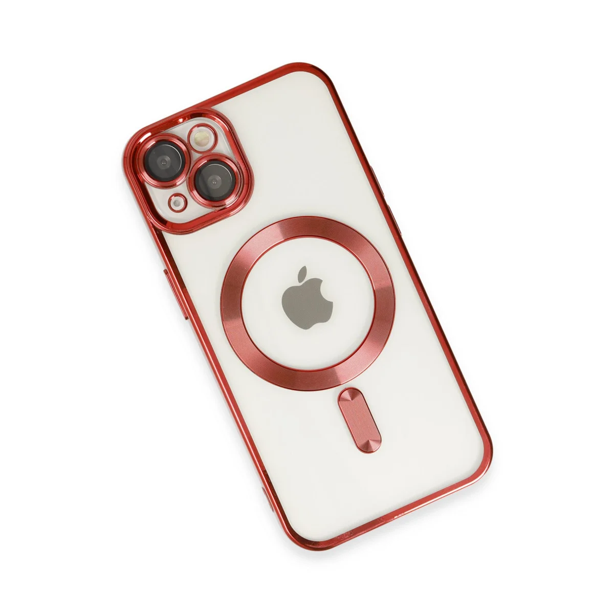 iPhone 14 Kross Magneticsafe Kırmızı Şeffaf Kılıf - MagSafe Uyumlu 360° Korumalı ve Hafif