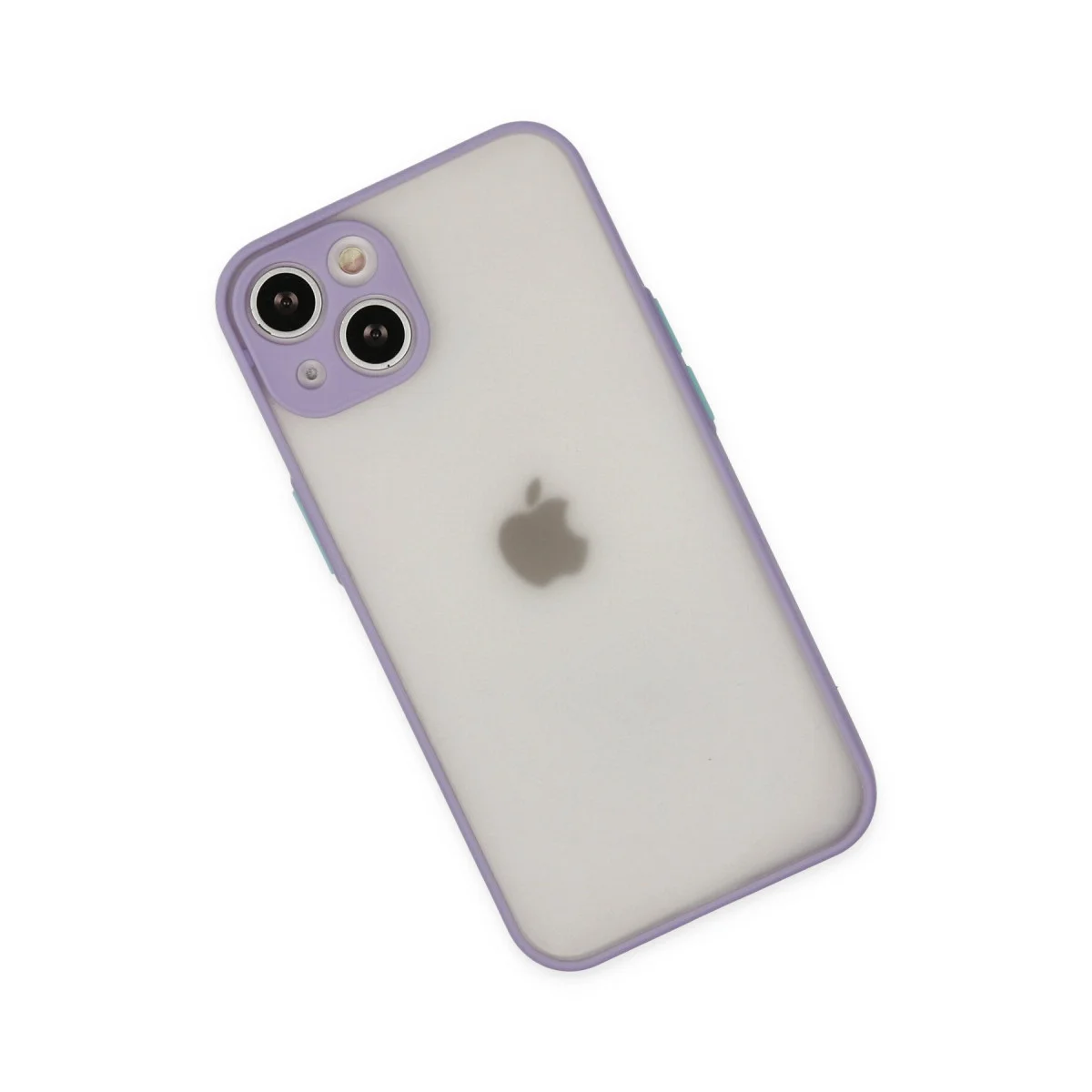 iPhone 14 Montreal Silikon Kılıf - Mor, Kamera Korumalı, Mat Arka Yüzey